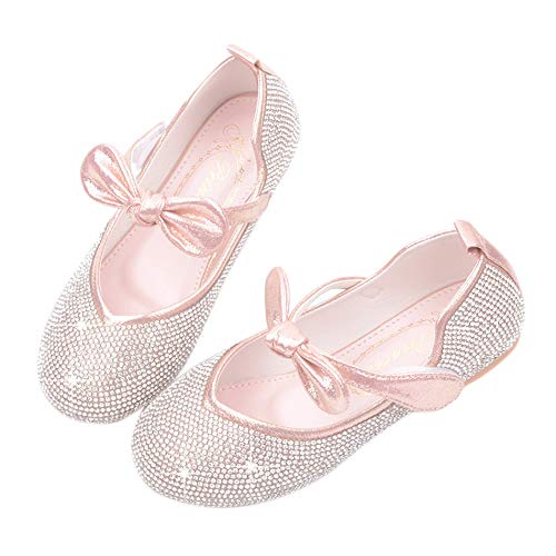 Adorable moccasins with pink and silver glitter and rhinestones with bow