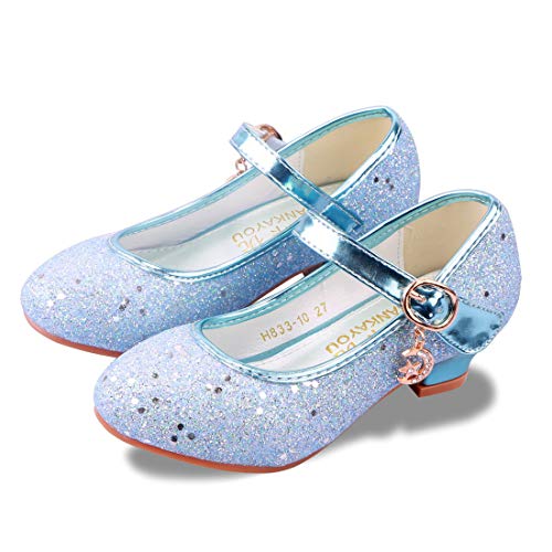 Iridescent princess ballerinas with small heels and flower