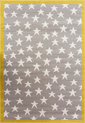 Grey carpet with stars for children's room with low price label