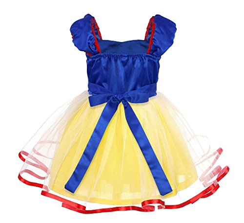 Back of the Snow White Dress with tutu from 12 months to 6 years old