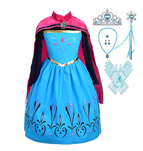 Princess Anna blue turquoise and gold dress