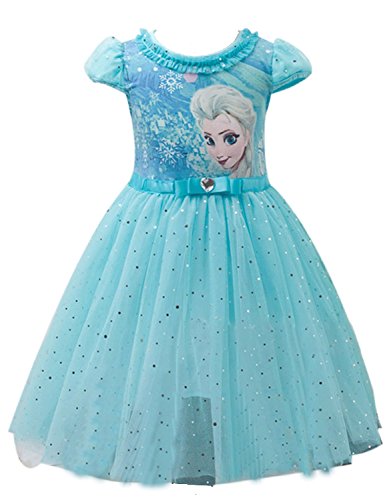 Elsa princess dress with short sleeves and veiled tutu