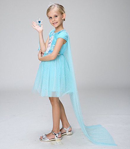 Elsa princess dress with long veil cape