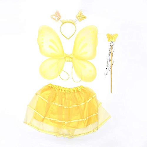 Fairy costume with yellow tutu and wings