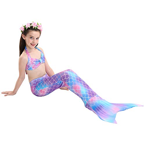 Girl's rainbow mermaid tail swimsuit