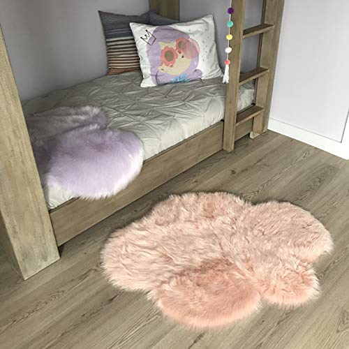 Thick pink cloud shaped carpet with long tile