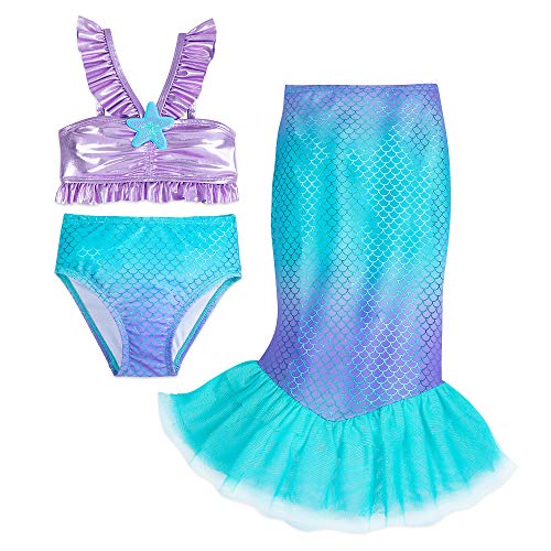 Mermaid suit top and sequin skirt tankini set blue and purple Ariel Disney