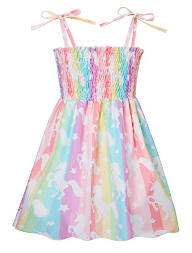 Multicoloured rainbow unicorn summer dress