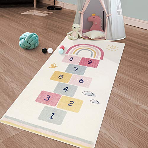 Pink carpet  hopscotch style for girl bedroom