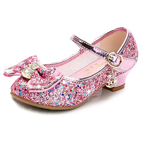 Pink glittery Mary Jane Princess shoes for little girl 