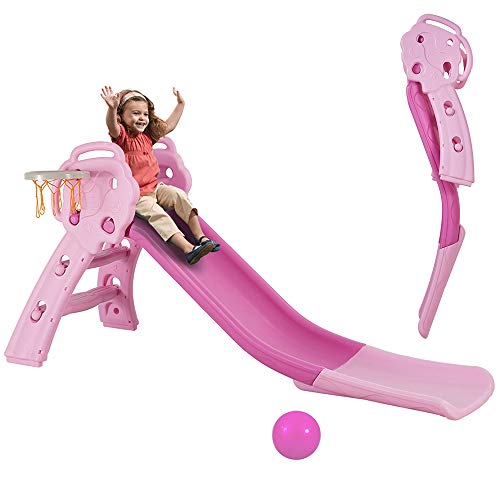 Pink outdoor slide