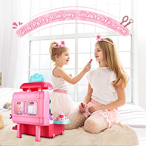 Pink Princess makeup table and travel suitcase