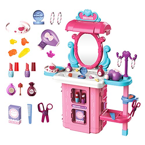 Princess makeup table and travel suitcase