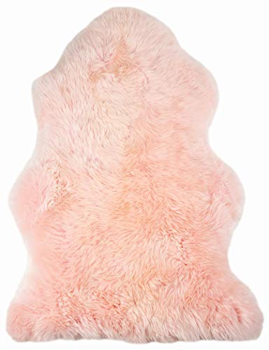 Pink sheepskin cosy carpet