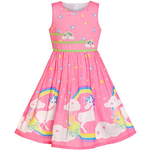 Pink unicorn summer dress with pop design