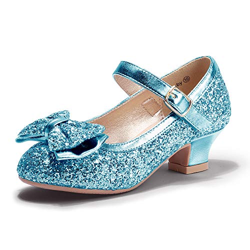 Princess glitter shoes with heels and shinny bow perfect to dress up for parties