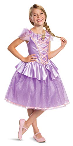 Purple princess dress Rapunzel satin with short sleeves