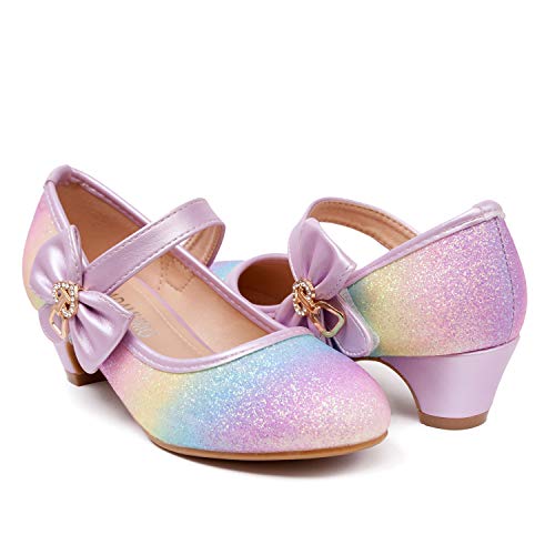 Rainbow dress shoes for girls with low heels, the perfect princess shoes 
