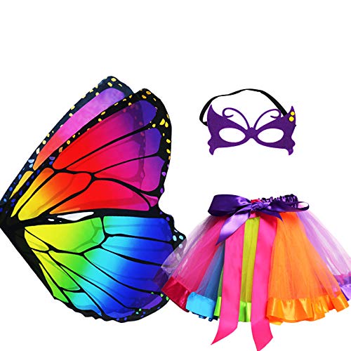 Rainbow petticoat and butterfly wings for girls