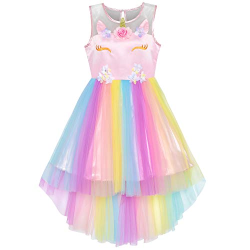 Flashy multicolored unicorn long dress