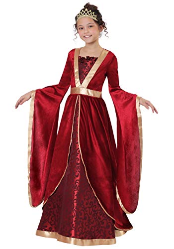 Red medieval princess dress for girl for medieval festival