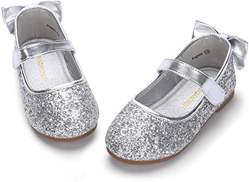 Silver glitter princess ballerinas for girl