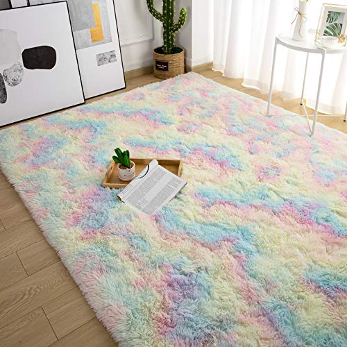 Soft Rainbow Area Rug for a girly bedroom